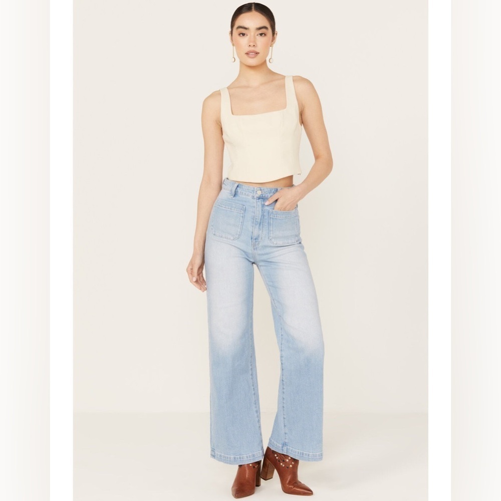 ROLLA'S WOMEN'S LIGHT WASH HIGH RISE SAILOR WIDE LEG JEANS